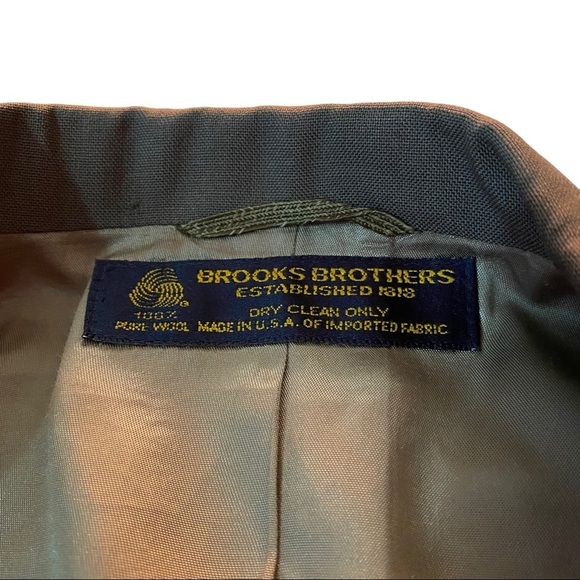 Vtg Brooks Brothers Dark Grey 2-Button 100% Wool Suit Jacket Sports Jacket 40R - Picture 6 of 10